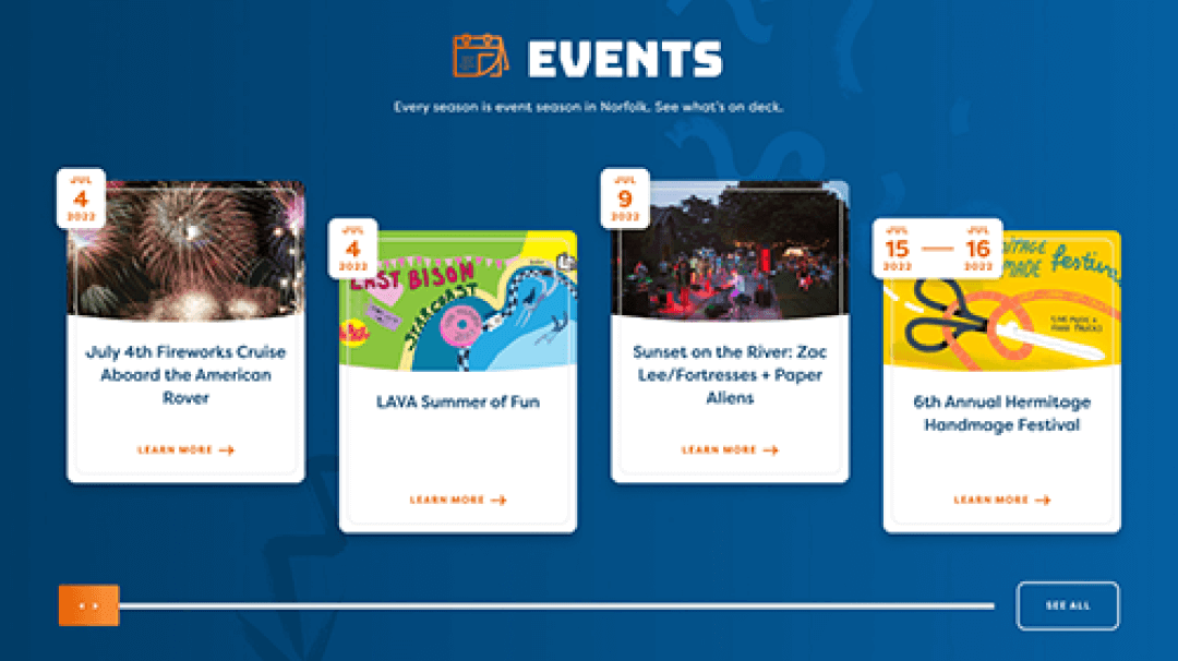 Visit Norfolk - Reimagining VisitNorfolk.Com, event calendar